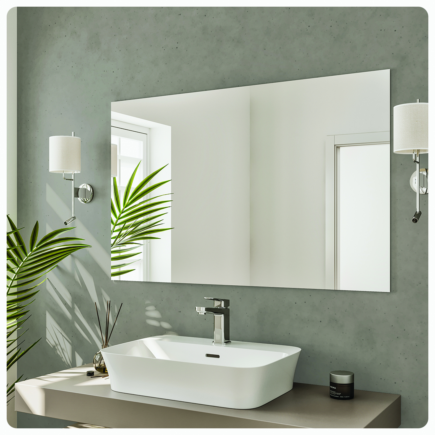 frameless vanity mirrors