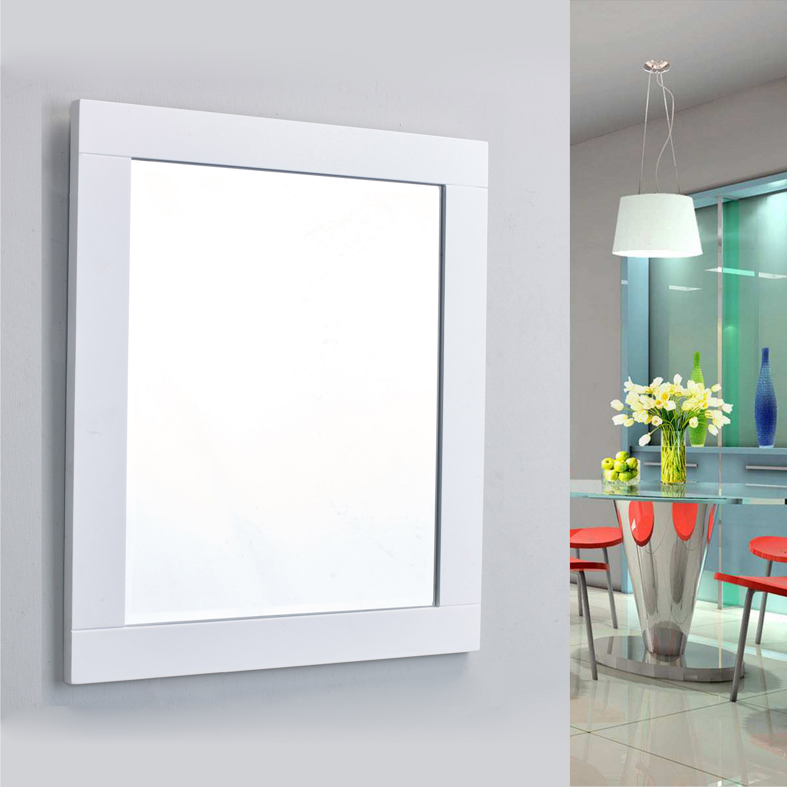 White framed mirrors for sale
