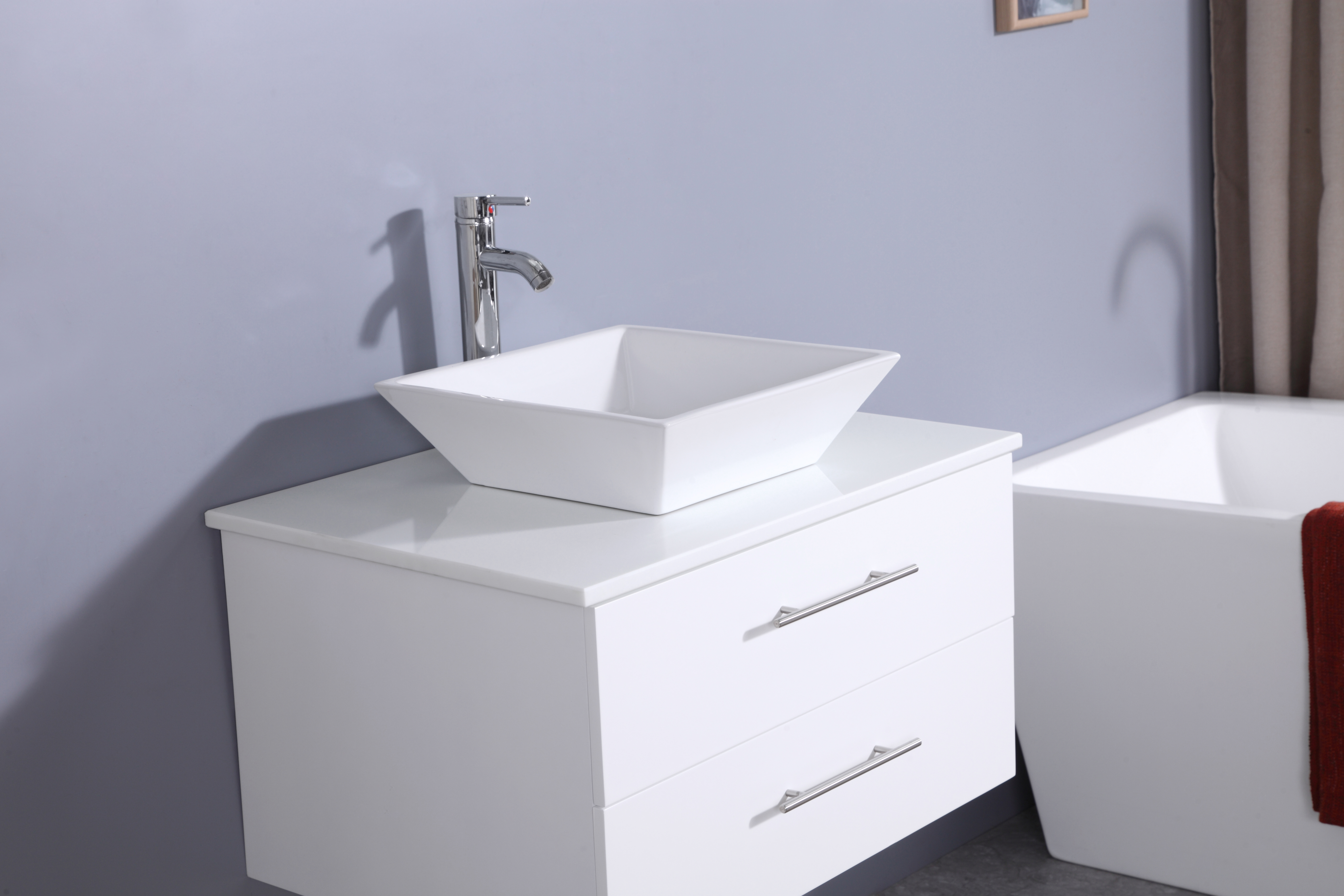 24 Inch White Floating Bathroom Vanity