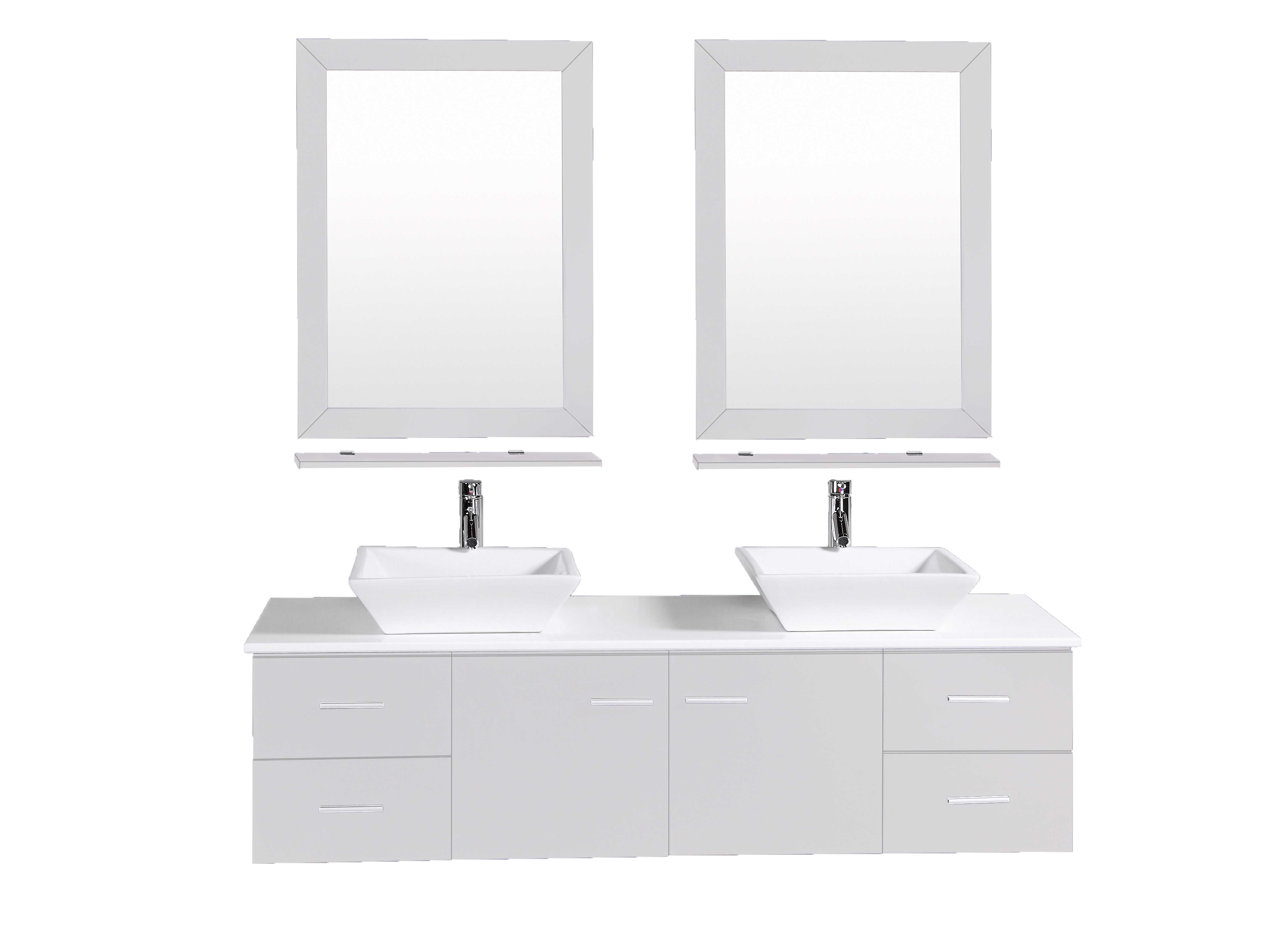 Virtu Usa Caroline Parkway 78 Inch Double Sink Bathroom Vanity Set In ...