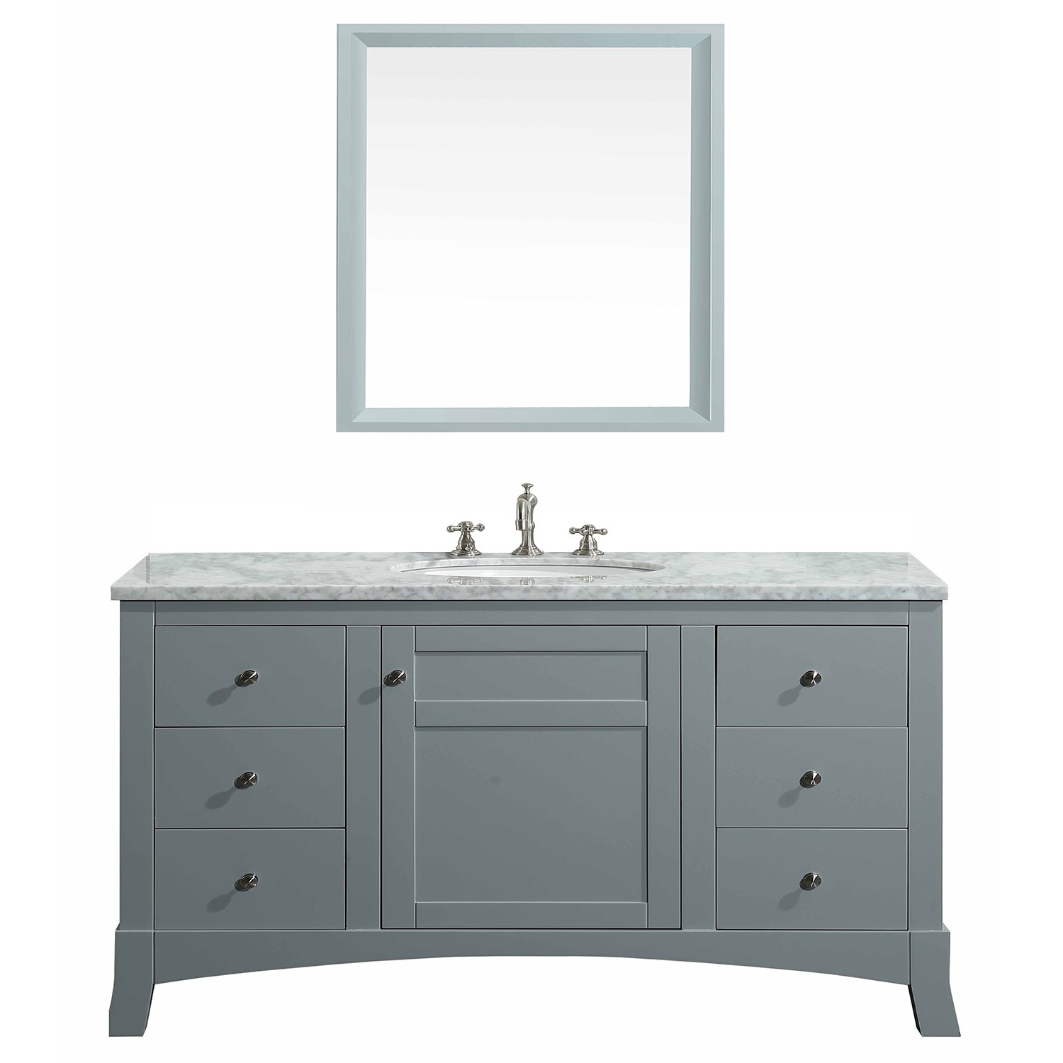 Eviva New York 42 Grey Bathroom Vanity, 42 Inch Bathroom Vanity With Top