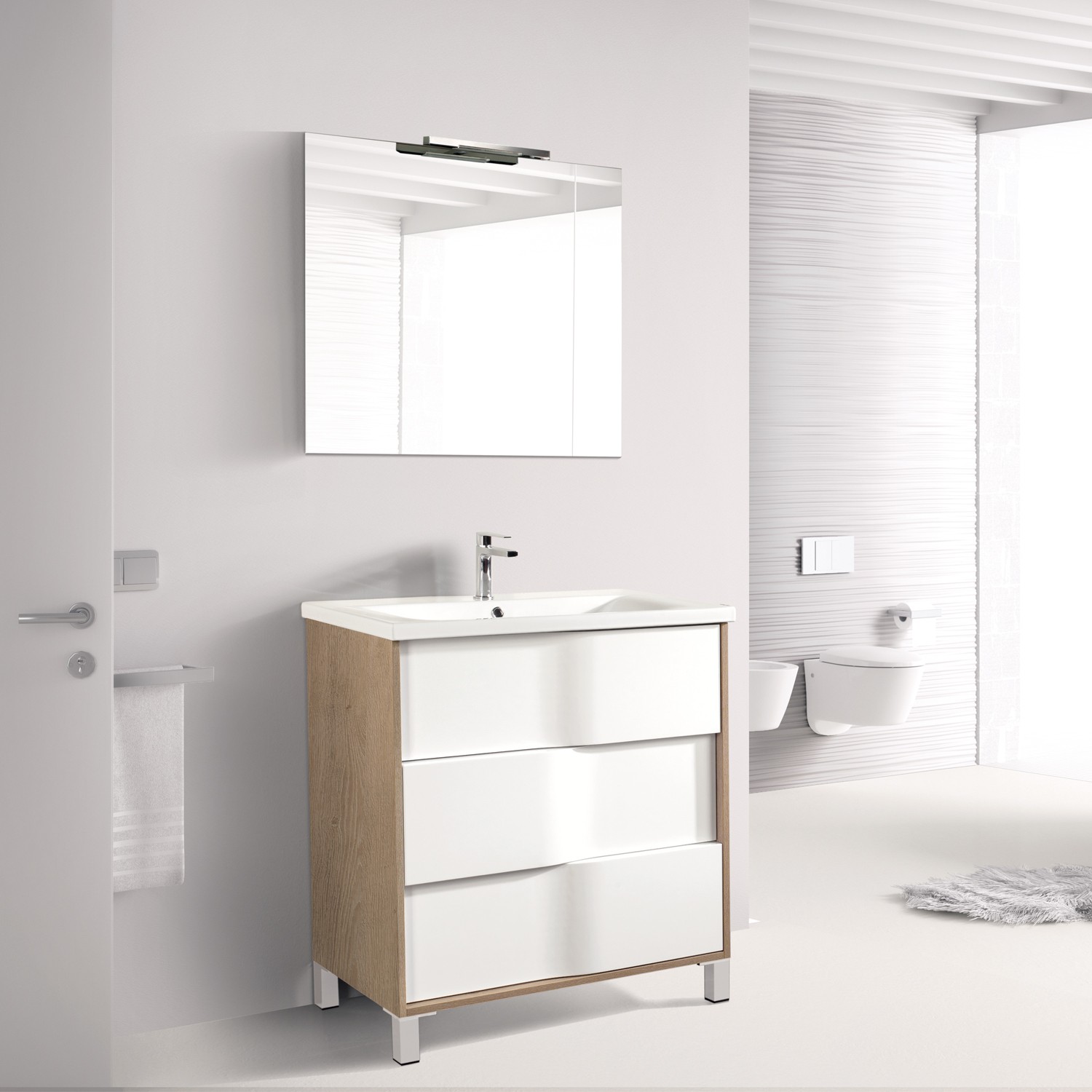 Eviva Toronto 32 White Oak Standing Bathroom Vanity With White Porcelain Sink Decors Us