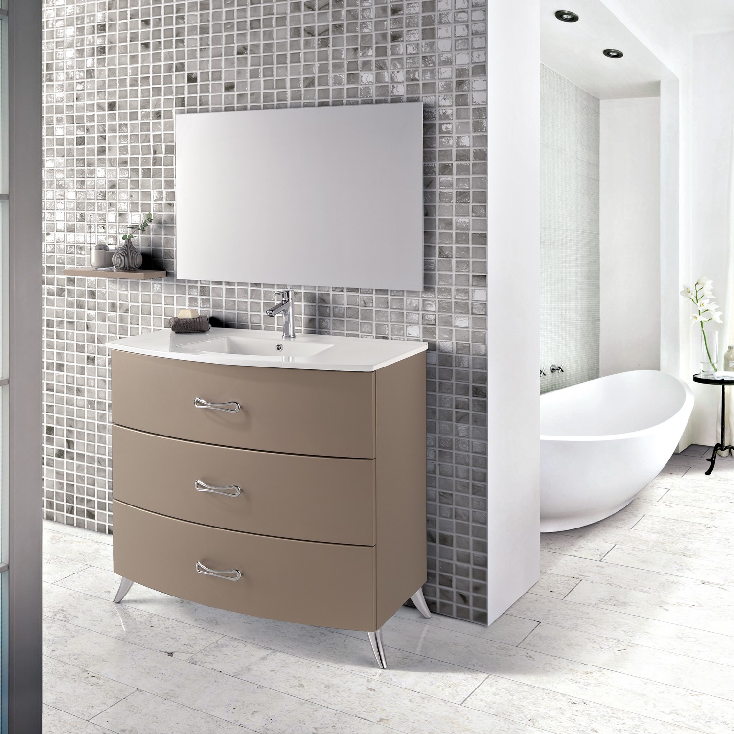 Eviva Bari 32 Champaign Freestanding Bathroom Vanity With Integrated White Porcelain Sink Decors Us