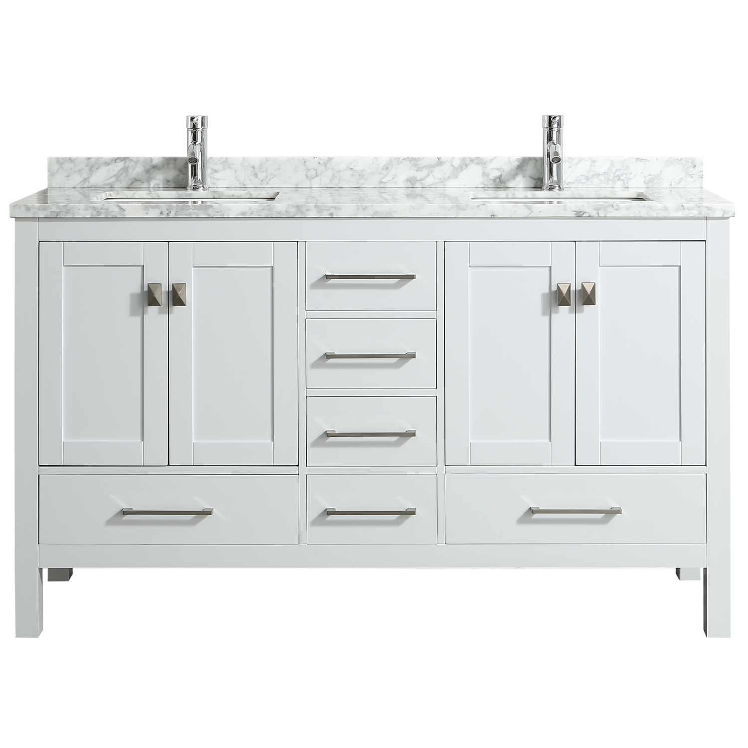 Eviva London 60" X 18" Transitional White bathroom vanity ...