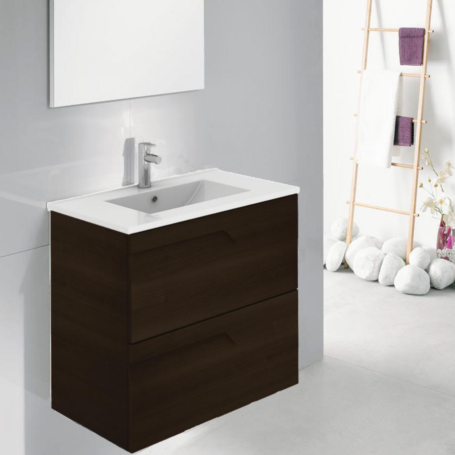 Eviva Vitta 24" Wenge Modern Bathroom Vanity with White ...