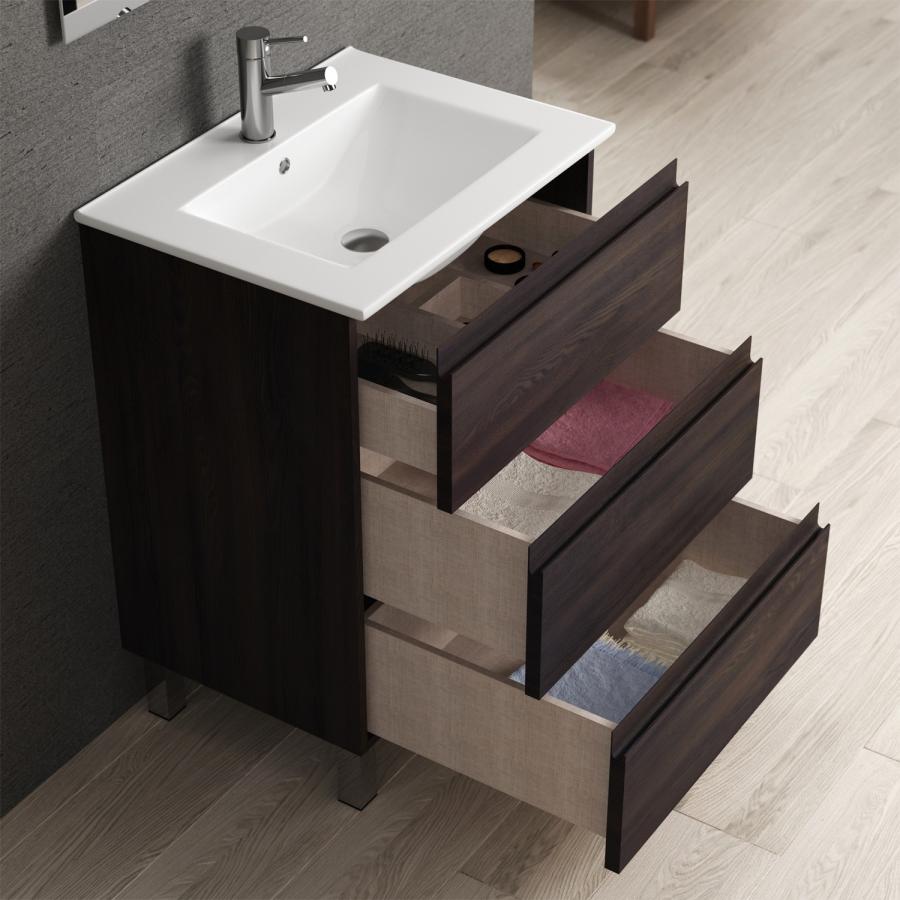 Eviva Vigo 24" Wenge Bathroom Vanity With White Integrated ...