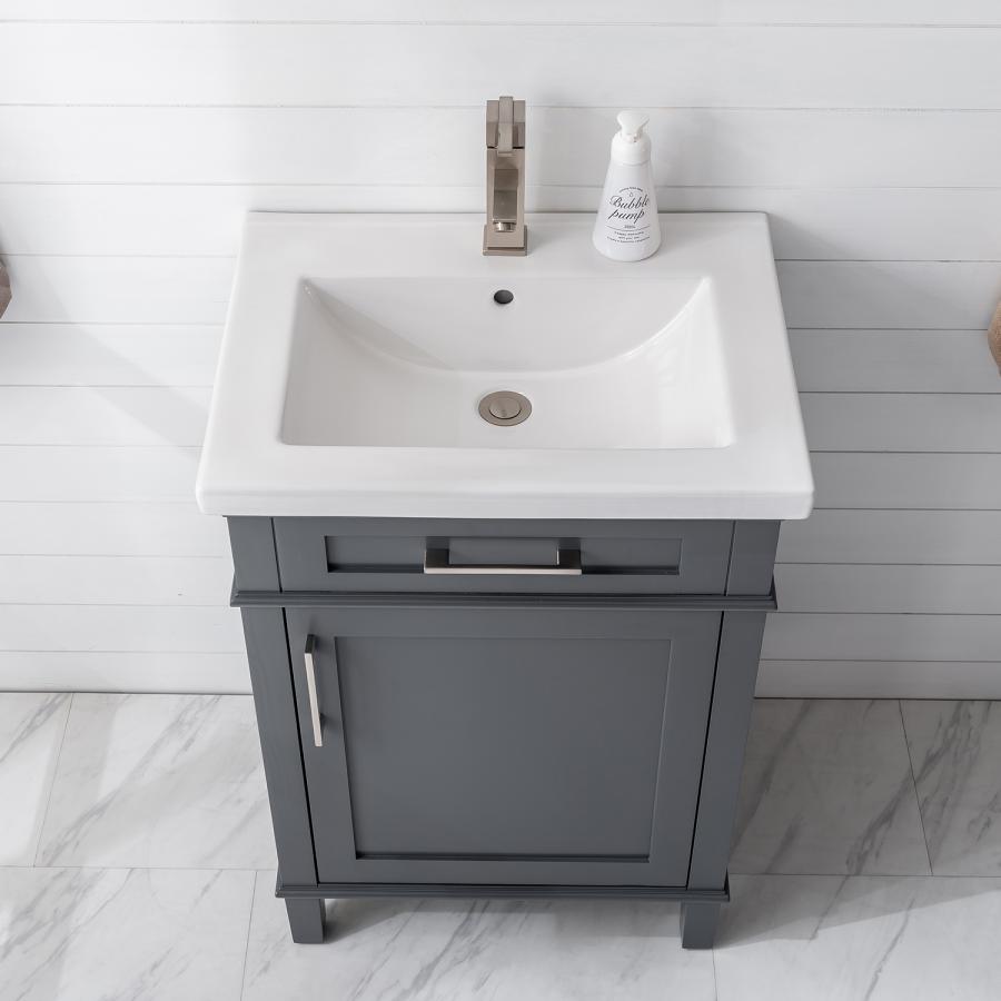 EVIVA Garci 24 Inch Transitional Dark Grey Style Bathroom Vanity with ...